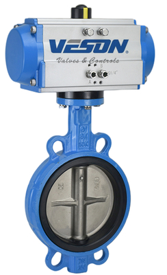 Pneumatic Wafer Butterfly Valve Low Pressure Soft Sealed