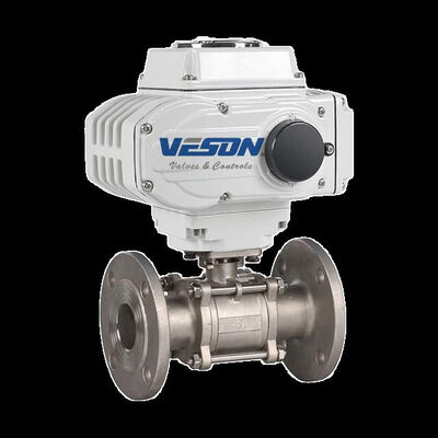Ηλεκτρική ενεργοποιημένη βαλβίδα σφαίρας τύπου συμπίεσης 3-PC με πρότυπο ISO5211 και ονομαστική πίεση PN1.0-32.0MPa