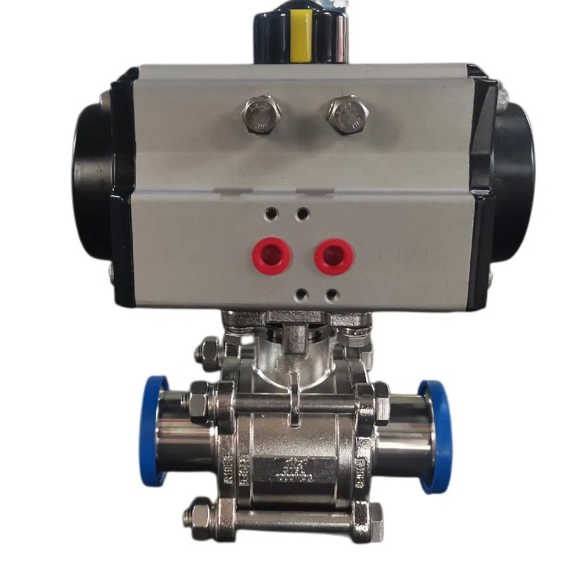 Pneumatic Ball Valve with Tri Clamp Connection Fireproof and Long Life Span for Industrial Usage
