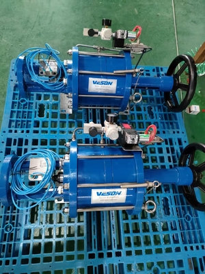 Handwheel ενεργοποιητών του ISO γραμμικός πνευματικός πνευματικός ενεργοποιητής βαλβίδων πυλών